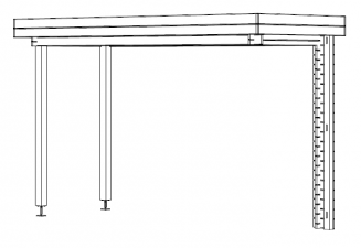 1 stuk beschikbaar: Maatwerk vurenhout aanbouw/afdak 453,2x187,5 cm - SALE02022