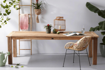 AANBIEDING Old Teak tafel Riviera Vanilla | 180 cm