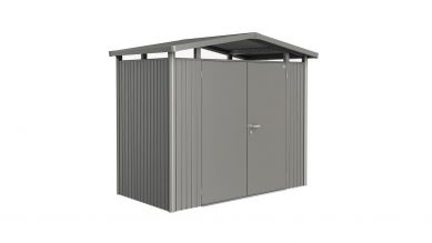 Biohort Panorama Gr. P1 metalen tuinhuis met dubbele deur 273x158 cm kwartsgrijs metallic