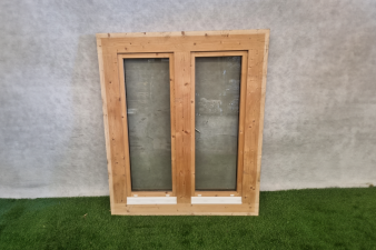 Blank houten dubbel draaikiepraam – met dubbel glas (123 x 148,5 cm) - SALE25078
