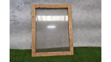 Enkele raam hout blank – dubbel glas (88,5 x 66,5 cm) - SALE25157