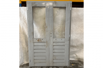 Deur 132x203 cm - grijs gecoat - incl. kozijn en hangwerk - SALE01358