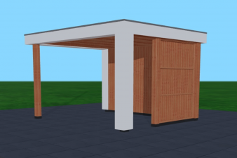 Buitenverblijf Verona 400x335 cm - Plat dak model rechts incl. toebehoren - SALE01527
