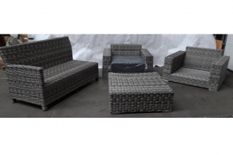 Wicker tuinset - 2 stoelen, 1 bank, 1 tafel - SALE01544