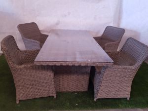 Dinnerset Kaapstad wicker tafel + 4 stoelen - SALE02011