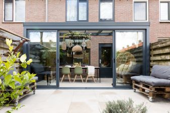 Profiline veranda 400x330 cm - antraciet - helder polycarbonaat dak - SALE02203
