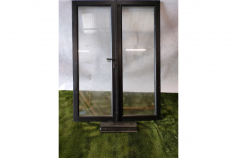 Steel Look deur 04 dubbel DOUGLAS zwart, deur 75x206 cm, kozijn 163,6x213,6 cm - SALE01932