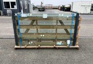 Glasschuifsysteem Profiline R5 (5-spoor) type I - 561x239 cm Antraciet Structuur - Vast deel rechts van buitenaf gezien - Excl. Bevestigingsmateriaal - SALE25023