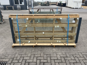 Glasschuifsysteem Profiline R3 (3-spoor) type G - 478x220 cm - Antraciet Structuur - Met middensluiting - SALE25027