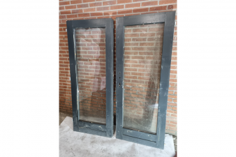 Dubbele houten deur antraciet 150,5 x 193,6 cm - SALE25030