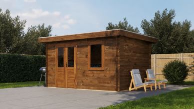 Lugarde Select Blokhut Renkum 400x300cm - Keteldruk Bruin