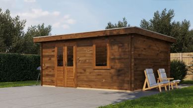 Lugarde Select Blokhut Duiven 500x400cm - Keteldruk Bruin