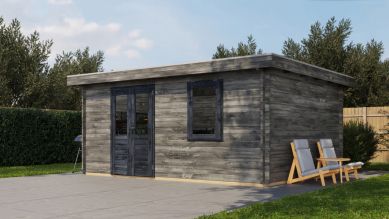 Lugarde Select Blokhut Eibergen met garagedeur 350x500cm - Onbehandeld