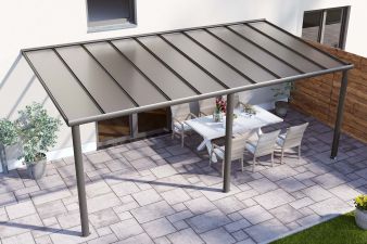 Veranda Smartline 604x250 cm - Antraciet structuur - Bouwpakket