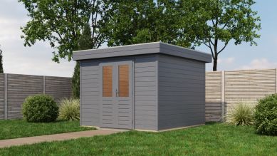 Lugarde Select Prima Haarlem tuinhuis 300x300 cm 44 mm vuren zwartgrijs gebeitst