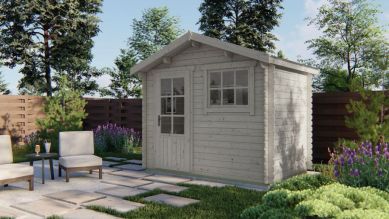 Tuindeco Sten Blokhut 295x200 cm  28 mm vuren grijs geïmpregneerd