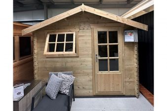 Blokhut Sten 295x200 cm - Groen geïmpregneerd - incl. houten vloer en composiet funderingsbalken - Velp