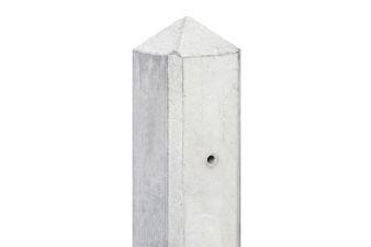 T-paal wit/grijs beton met diamant kop 10x10x278 cm voor schermen 180 cm hoog