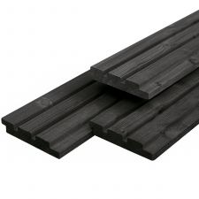 Triple Profiel Douglas 1.9x13x390 cm - Zwart geïmpregneerd