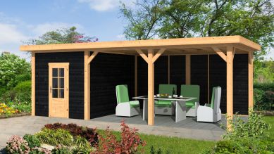 Tuindeco douglas buitenverblijf Twello zwart - 794x400 cm - bouwpakket