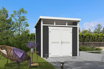 Tuinhuis Kibo 3 250x250 cm - Carbon Grey-Wit gecoat