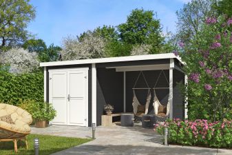 Tuinhuis Finn 450x250 cm - Carbon Grey-Wit gecoat