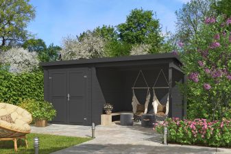 Tuinhuis Finn 450x250 cm - Carbon Grey gecoat