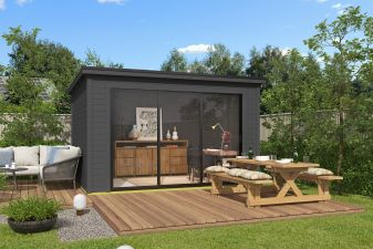 Tuinhuis Pernilla 385x295 cm - Carbon Grey gecoat
