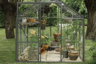 Tuinkas Kate II Full Options - groengrijs - 3 mm veiligheidsglas