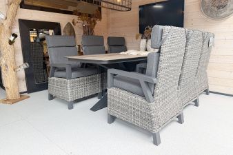 Tuinset Serono - tafel en 6 verstelbare stoelen