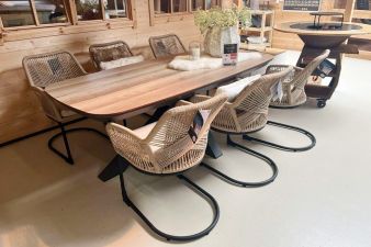 Tuinset Vivant - tafel en 6 swingstoelen