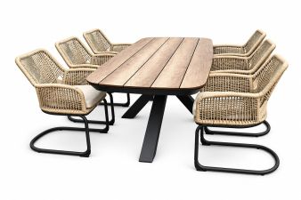 SenS-Line Vivant tuinset tafel en 6 swingstoelen