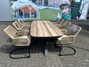 Tuinset Vivant - tafel en 6 swingstoelen