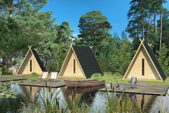 Camping Wigwam - 300x370 cm - incl. dakshingles en vloer - thermisch gemodificeerd hout