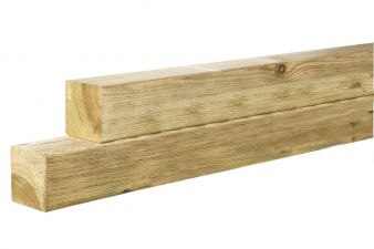 Grenen geschaafde paal 8,8 x 8,8 x 240 cm, zonder diamantkop, groen geïmpregneerd