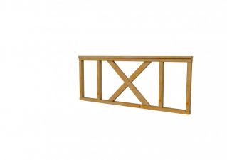 Hekwerk met kruis douglas type A, 178,5 x 73 cm, groen geïmpregneerd