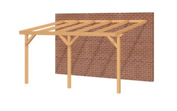 Aanbouw veranda Oblique schuin dak - 500 x 400 cm - Polycarbonaat
