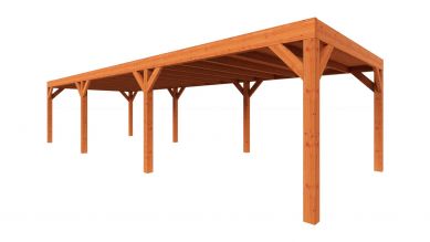 Trendhout plat dak modern overkapping 1085x375x245 cm geschaafd Douglashout - zaag- en bouwpakket