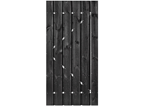 Tuindeur Privacy zwart gespoten grenen H195xB100 cm