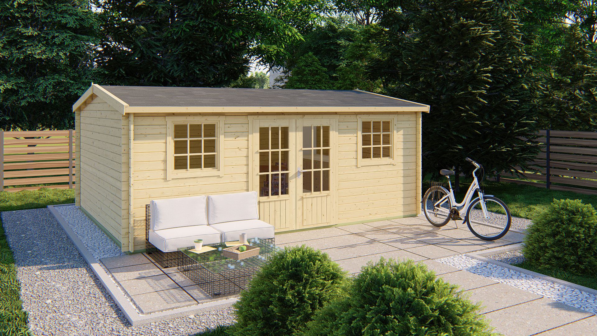 Blokhut Dianne 578x450 cm - honing geïmpregneerd afbeelding