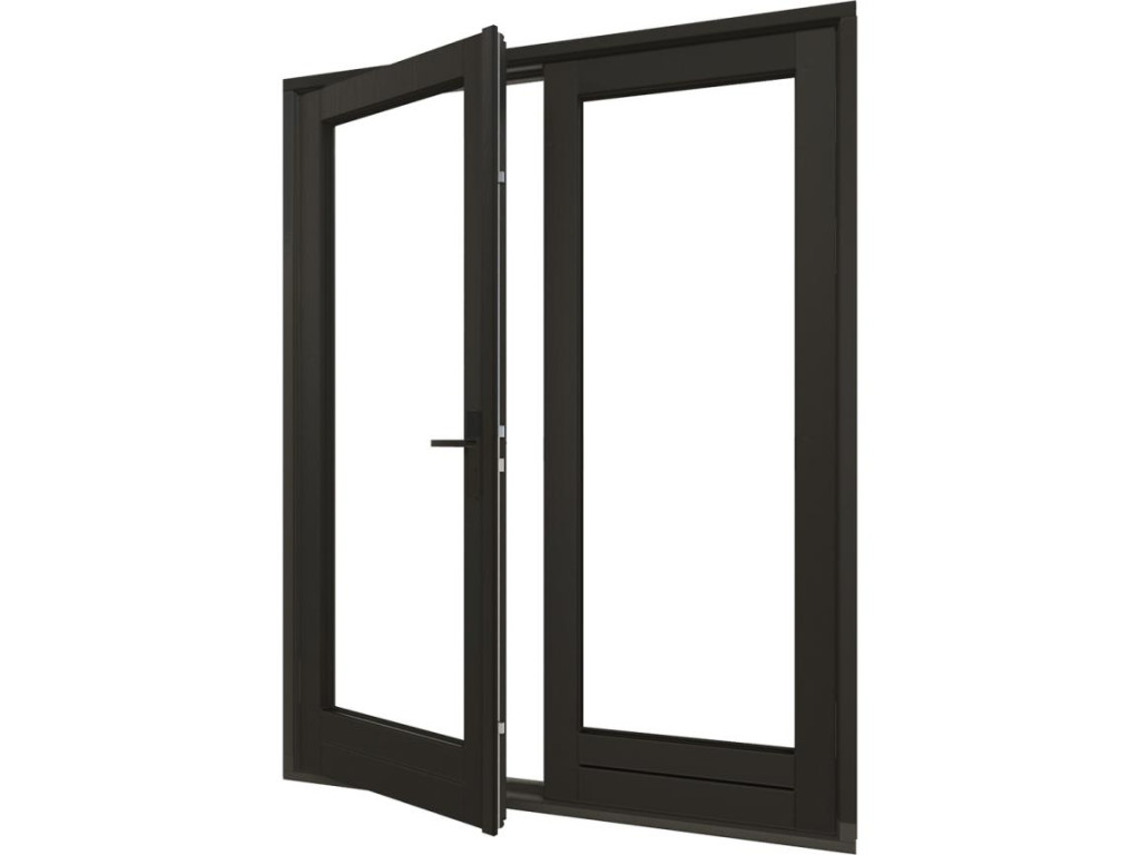 Stapeldorpeldeur - dubbel - 2x deur 83,4x216,9 + kozijn 178x226,3 cm - zwart (incl. DTS en deurbeslag) afbeelding