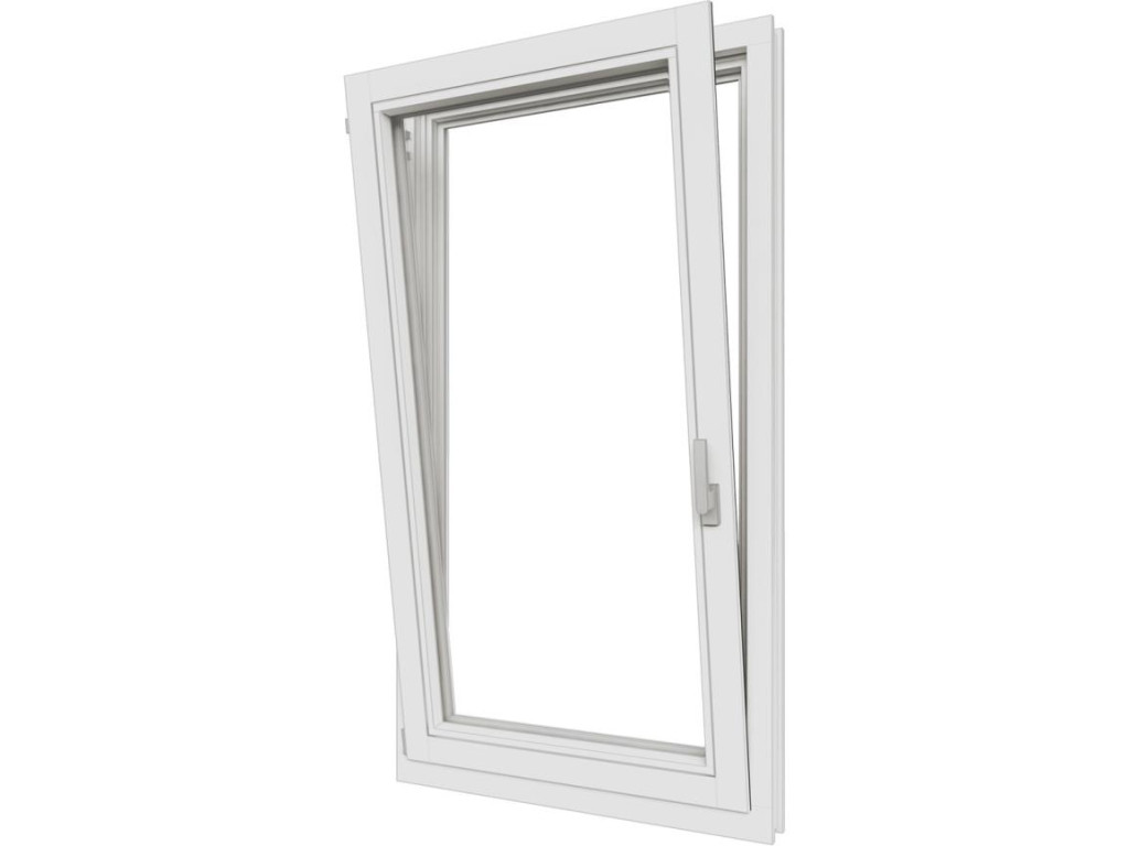 Draai/kiepraam - 77,4x137,4 cm - linksdraaiend - wit - incl. raambeslag afbeelding