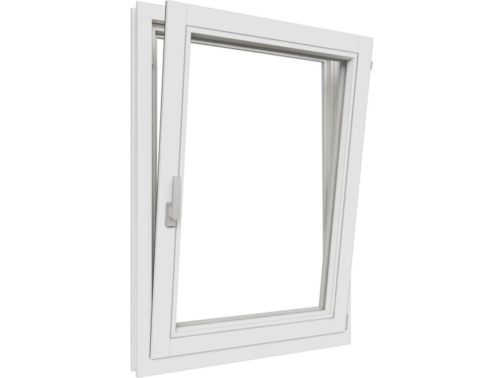 Draai/kiepraam - 77,4x107,4 cm - rechtsdraaiend - wit - incl. raambeslag afbeelding