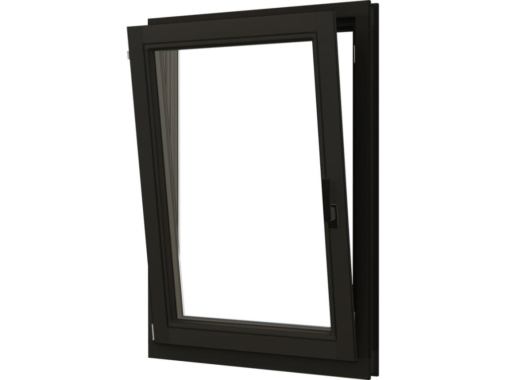 Draai/kiepraam - 77,4x107,4 cm - linksdraaiend - zwart - incl. raambeslag afbeelding