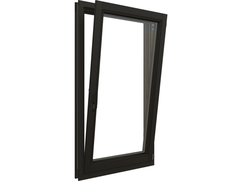 Draai/kiepraam - 77,4x137,4 cm - rechtsdraaiend - zwart - incl. raambeslag afbeelding