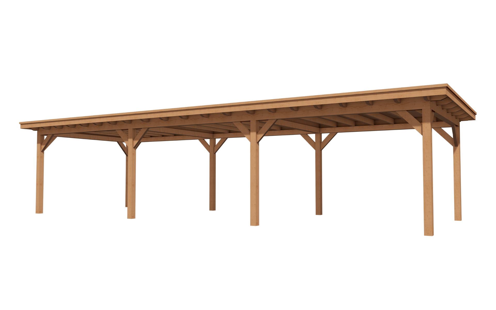 Houten overkapping Elegante 1100x350 cm - Vrijstaand afbeelding