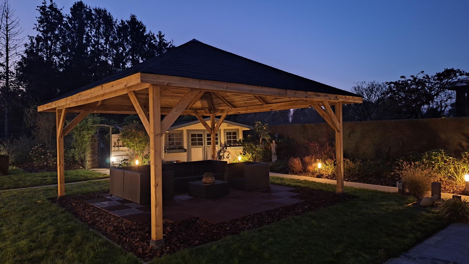 Prieel Extremo 550x550 cm - groen geïmpregneerd afbeelding