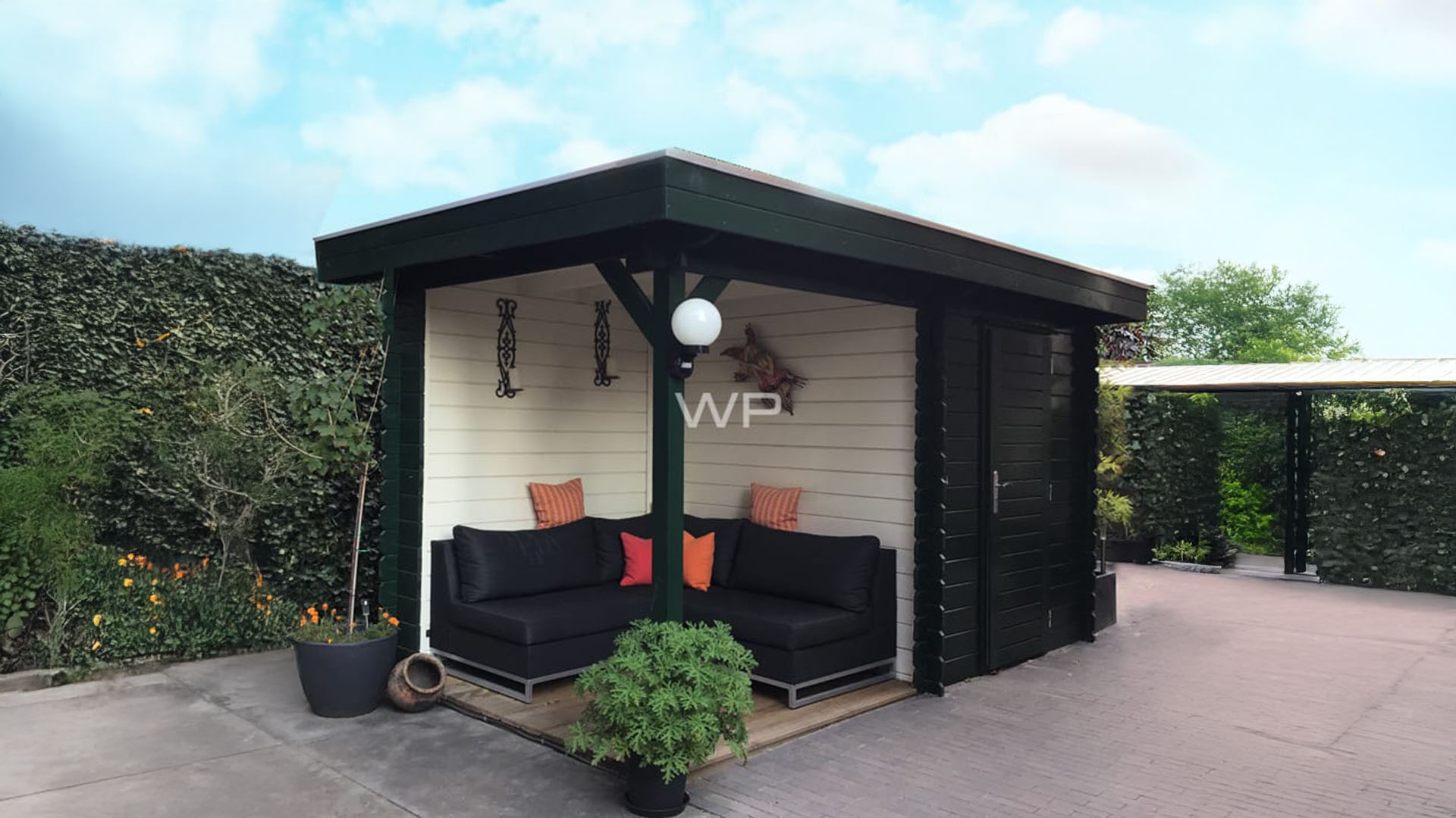 Woodpro Friesland Tuinhuis 400x200 cm 28 mm vuren blank- Plat dak- Onbehandeld vurenhout- Woodpro afbeelding
