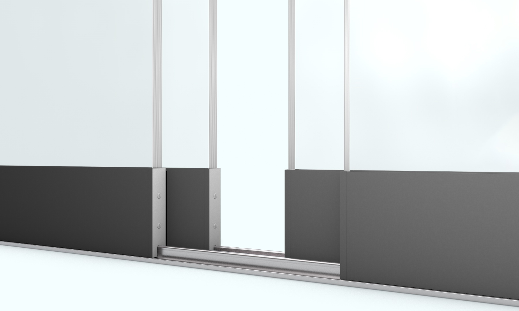 Glasschuifsysteem Comfort Plus R4 (2-spoor 90 cm) Breedte tot 356 cm Hoogte 200/230 cm - met middensluiting afbeelding