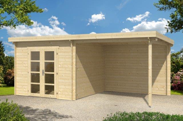 Blokhut Hattem 300x300 cm + zijluifel 300 cm